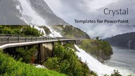  Presentation with rainy day - Presentation featuring cascading-langfossen-waterfall-picturesquely-intersects background and a lemonade colored foreground