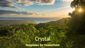  Presentation with atlantic - Slide set featuring ocean view from the forest background and a  colored foreground