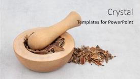  Presentation with constipation - Presentation theme with cascara-herb-bark-used background and a light gray colored foreground