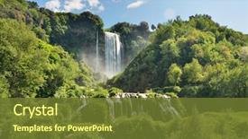  Presentation with fall waterfall - Colorful presentation theme enhanced with cascata delle marmore marmore falls backdrop and a tawny brown colored foreground