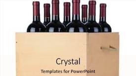  Presentation with cabernet - PPT layouts featuring case - cabernet sauvignon wine bottles background and a lemonade colored foreground