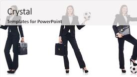  Presentation with ball bearing on a white - Presentation having case competition - businesslady with ball on white background and a white colored foreground