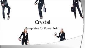  Presentation with ball bearing on a white - Audience pleasing slide set consisting of case competition - businesslady with ball on white backdrop and a white colored foreground