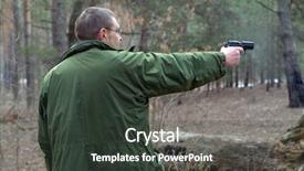  Presentation with forest - Slide set consisting of case competition - man shoots pistol background and a dark gray colored foreground