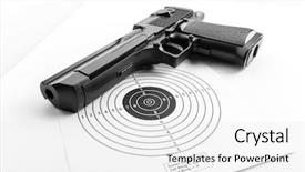  Presentation with target setting - Amazing presentation design having case competition - paper target and pistol backdrop and a white colored foreground