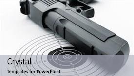  Presentation with gun - Theme consisting of case competition - target and gun background and a light gray colored foreground