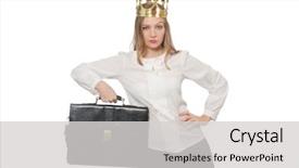  Presentation with queen esther - Presentation having case competition - woman queen wearing crown isolated background and a light gray colored foreground