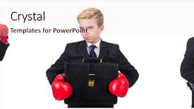  Presentation with case - Amazing slide set having case competition - young employee with boxing gloves backdrop and a lemonade colored foreground
