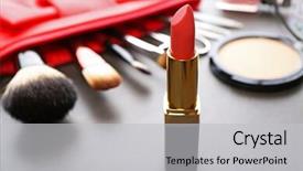  Presentation with makeup and cosmetics - Slides consisting of case conceptualization - decorative makeup cosmetics and manicure background and a light gray colored foreground