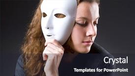  Presentation with hypocrisy - Cool new PPT theme with case conceptualization - woman with mask in hypocrisy backdrop and a wine colored foreground