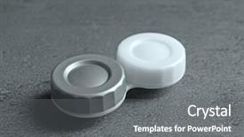  Presentation with case - Colorful presentation enhanced with case-for-contact-lenses backdrop and a gray colored foreground