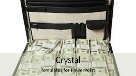  Presentation with case - Presentation theme consisting of case full of dollar background and a mint green colored foreground
