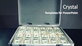  Presentation with case - Cool new slides with case full of money backdrop and a ocean colored foreground