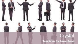  Presentation with successful - Theme with case management - collage of various photos background and a gray colored foreground