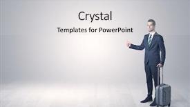  Presentation with modern medicine cardiology concept mixed - Slide set enhanced with case management - lonely businessman hitchhikes concept background and a light gray colored foreground