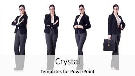  Presentation with case - Presentation theme enhanced with case management - young businesswoman in various poses background and a white colored foreground