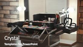  Presentation with makeup artist - Slides consisting of case of professional makeup artist background and a tawny brown colored foreground