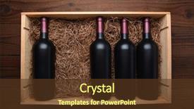  Presentation with wine case stack - Beautiful PPT theme featuring case of red wine top backdrop and a tawny brown colored foreground