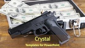  Presentation with case management covid - Slide deck enhanced with case with money and gun background and a  colored foreground
