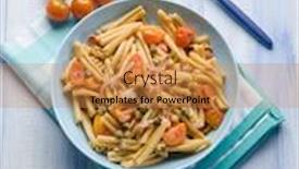  Presentation with tuna - Colorful PPT theme enhanced with caserecce-with-fresh-tuna-tomatoes backdrop and a gold colored foreground