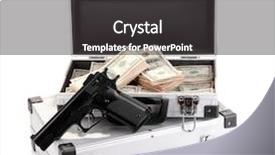  Presentation with guns - Cool new slide set with cases with money and guns backdrop and a  colored foreground