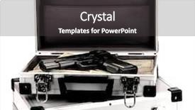  Presentation with guns - Beautiful PPT layouts featuring cases with money and guns backdrop and a  colored foreground