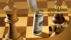  Presentation with euro - Beautiful slides featuring cash advance - chess with dollar and euro backdrop and a tawny brown colored foreground