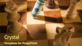  Presentation with global chess - Slide set consisting of cash advance - chess with dollar and euro background and a tawny brown colored foreground