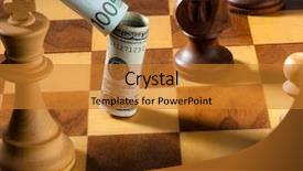  Presentation with cash - Beautiful PPT theme featuring cash advance - chess with the dollar backdrop and a gold colored foreground