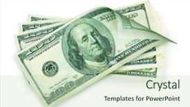  Presentation with cash - Cool new presentation design with cash american hundred dollar bill backdrop and a soft green colored foreground