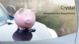  Presentation with cash flow rupee - Presentation theme enhanced with cash and key on car background and a  colored foreground