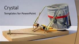  Presentation with money racker - Cool new presentation theme with cash back - us money rolled up backdrop and a light gray colored foreground