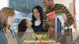  Presentation with cash - Theme featuring cash crop - family at a till background and a tawny brown colored foreground