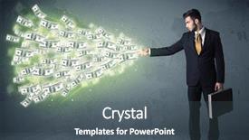  Presentation with business growth dollar - Audience pleasing slides consisting of cash flow - business person throwing a lot backdrop and a dark gray colored foreground