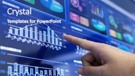  Presentation with business report - PPT theme with cash flow - clicking and analysis business financial background and a ocean colored foreground