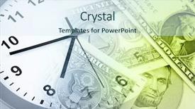  Presentation with time money - Colorful presentation theme enhanced with cash flow - clock and banknotes time is backdrop and a sky blue colored foreground