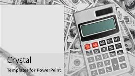  Presentation with financial - Beautiful slide set featuring cash flow analysis - good financial caculate backdrop and a light gray colored foreground