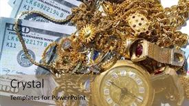  Presentation with jewelry gold - Audience pleasing PPT theme consisting of cash for gold aka cash backdrop and a coral colored foreground