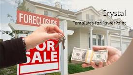  Presentation with foreclosure - Beautiful theme featuring cash for house key backdrop and a soft green colored foreground