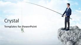  Presentation with cash flow rupee - Theme featuring cash from a huge rock background and a  colored foreground