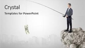  Presentation with cash - Theme enhanced with cash from a huge rock background and a white colored foreground