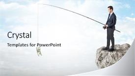  Presentation with cash - Slide deck with cash from a huge rock background and a sky blue colored foreground