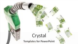  Presentation with fuel - Audience pleasing slides consisting of cash handling - green fuel nozzle with euro backdrop and a white colored foreground