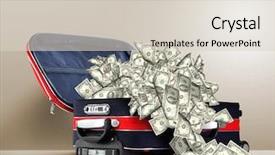  Presentation with cash handling - Beautiful slides featuring cash handling - picture of red travel suitcase backdrop and a  colored foreground