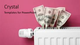  Presentation with cash handling - Amazing PPT layouts having cash handling - savings concept money and heating backdrop and a  colored foreground