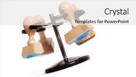  Presentation with stamps - Slides enhanced with cash handling - wooden rubber stamps merry-go-round background and a white colored foreground