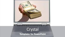  Presentation with online loan - Theme with cash-in-hand-laptop-computer background and a gray colored foreground