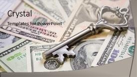  Presentation with cash - Colorful PPT theme enhanced with cash key - money opens many doors backdrop and a soft green colored foreground