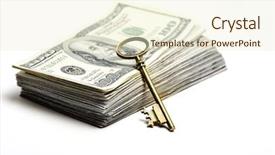  Presentation with cash - Presentation enhanced with cash money and a key background and a cream colored foreground