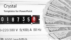  Presentation with electric meter - Slides enhanced with cash power - american dollars and electric meter background and a white colored foreground